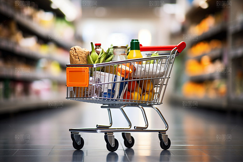 超市货架食品货架高清摄影图