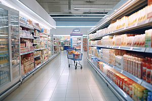超市货架商品生活场景摄影图
