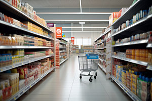 超市货架商品生活场景摄影图