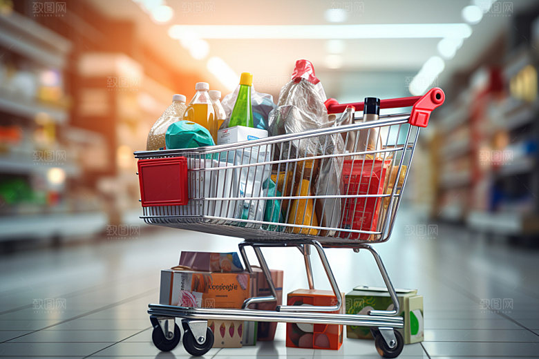 超市货架食品货架高清摄影图