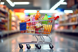 超市货架商品高清摄影图