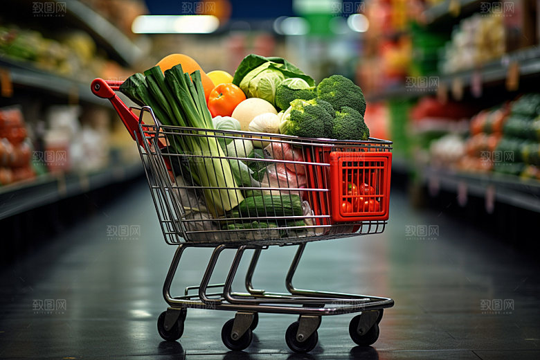 超市货架商品生活场景摄影图