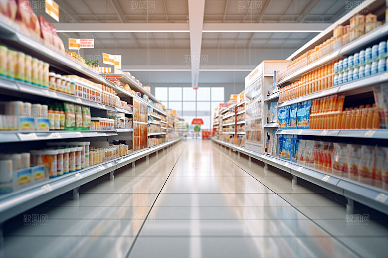 超市货架食品货架逛街摄影图