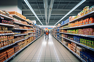 超市货架百货食品货架摄影图
