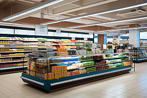 超市货架商品逛街摄影图