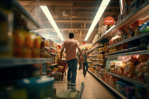 超市货架百货商品摄影图