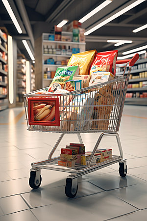 超市货架高清购物摄影图