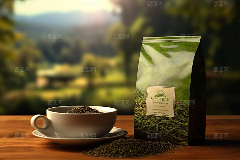 茶叶报装绿茶茶道样机