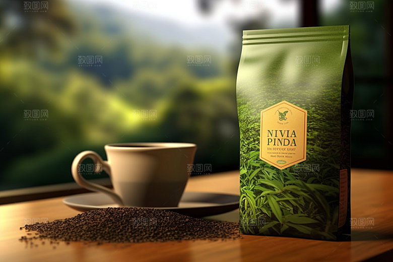 茶叶报装绿茶模型样机