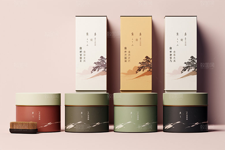 茶叶报装茶具模型样机
