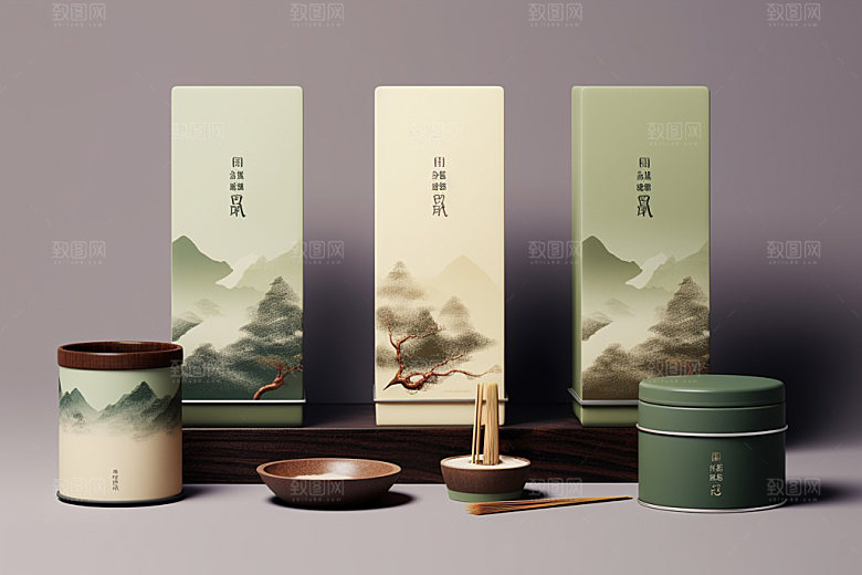 茶叶报装绿茶茶道样机