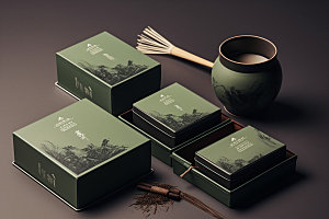 茶叶报装3D茶具样机