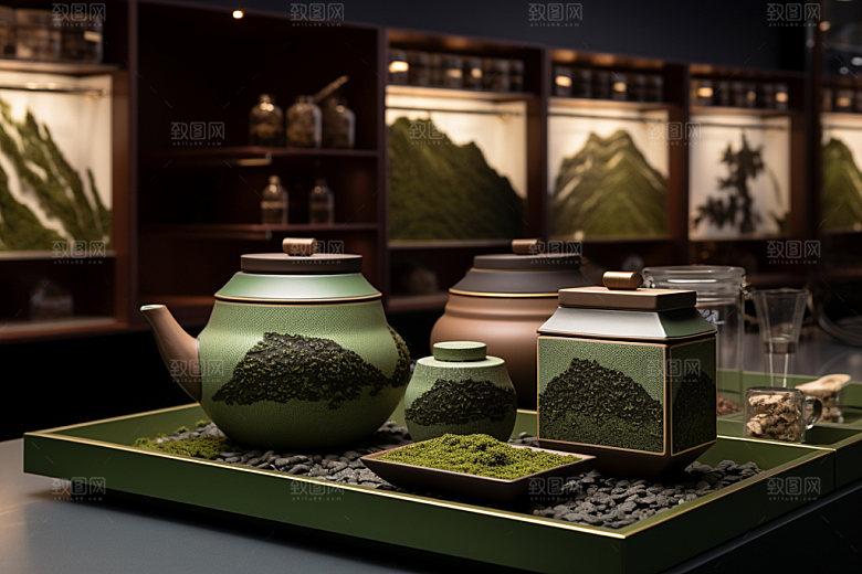 茶叶报装茶道3D样机