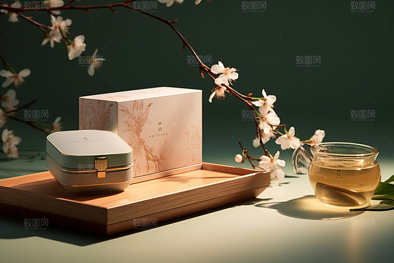 茶叶报装绿茶立体样机
