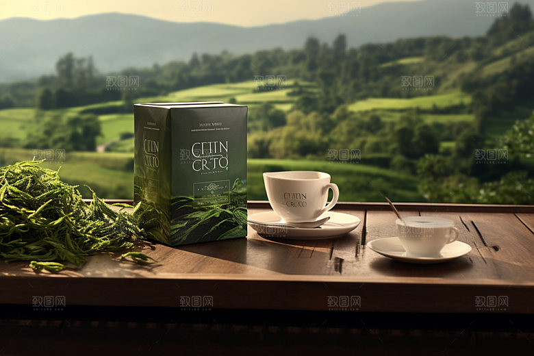 茶叶报装茶具绿茶样机