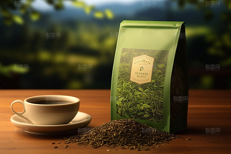 茶叶报装茶具高清样机