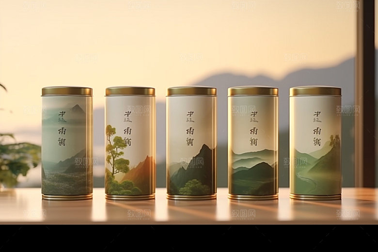 茶叶包装传统茶叶罐模型