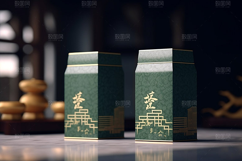 茶叶包装传统中式模型