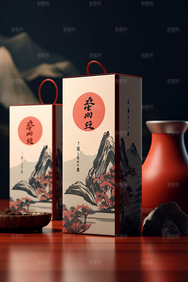 茶叶包装中式中国风模型