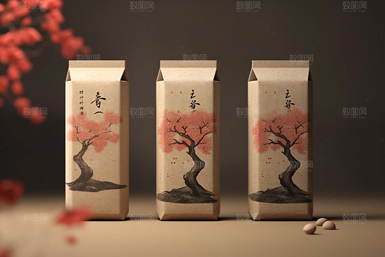 茶叶包装中式立体模型