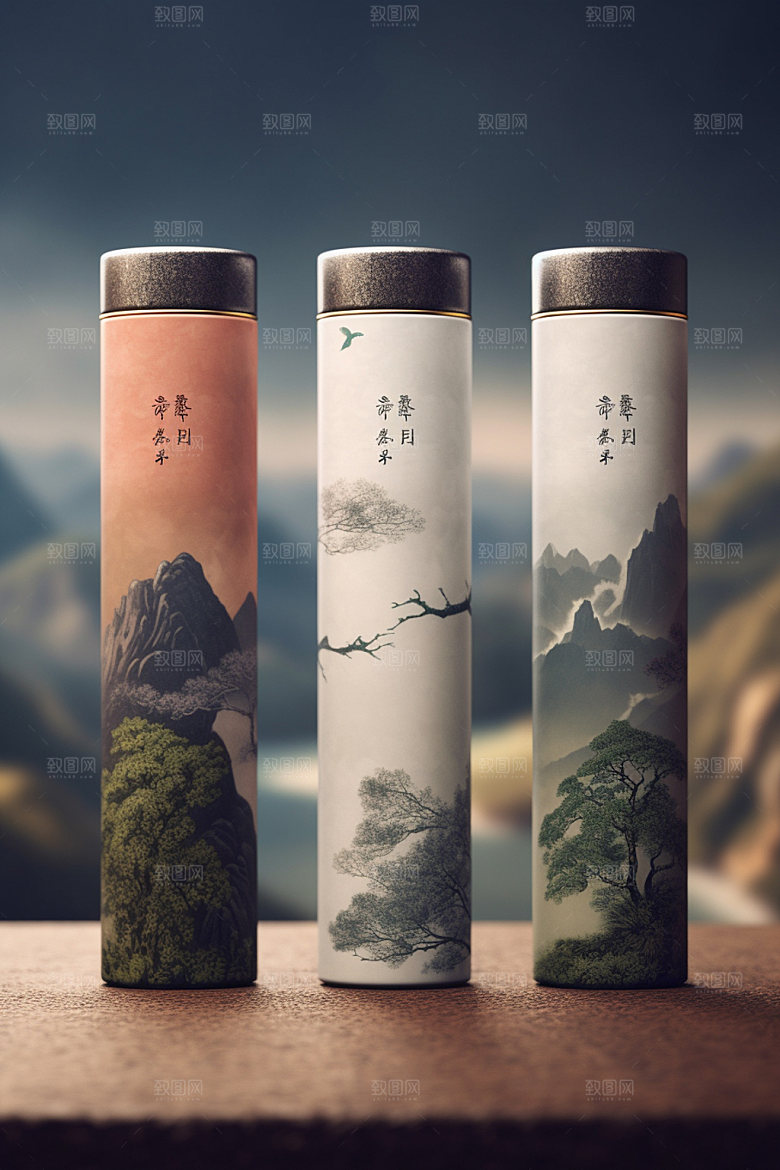 茶叶包装中式立体模型