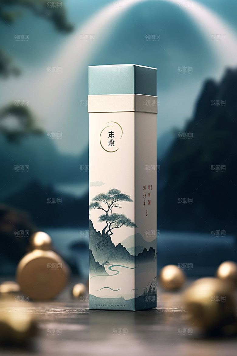 茶叶包装中式茶叶罐模型