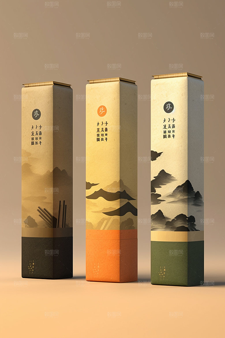 茶叶包装茶叶罐中国风模型