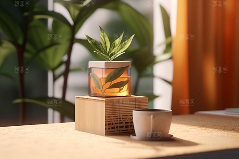 茶叶包装3D中式模型