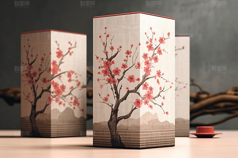 茶叶包装中国风茶叶罐模型
