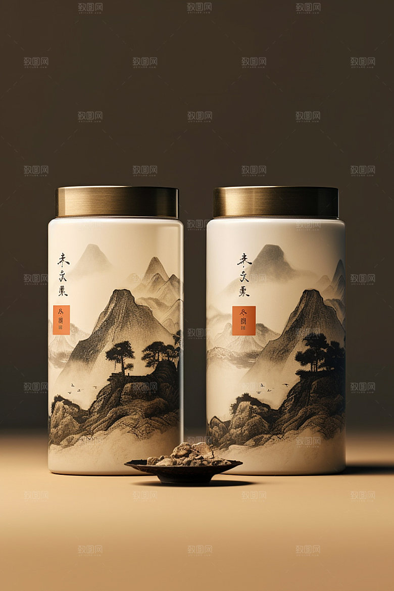 茶叶包装包装设计传统模型
