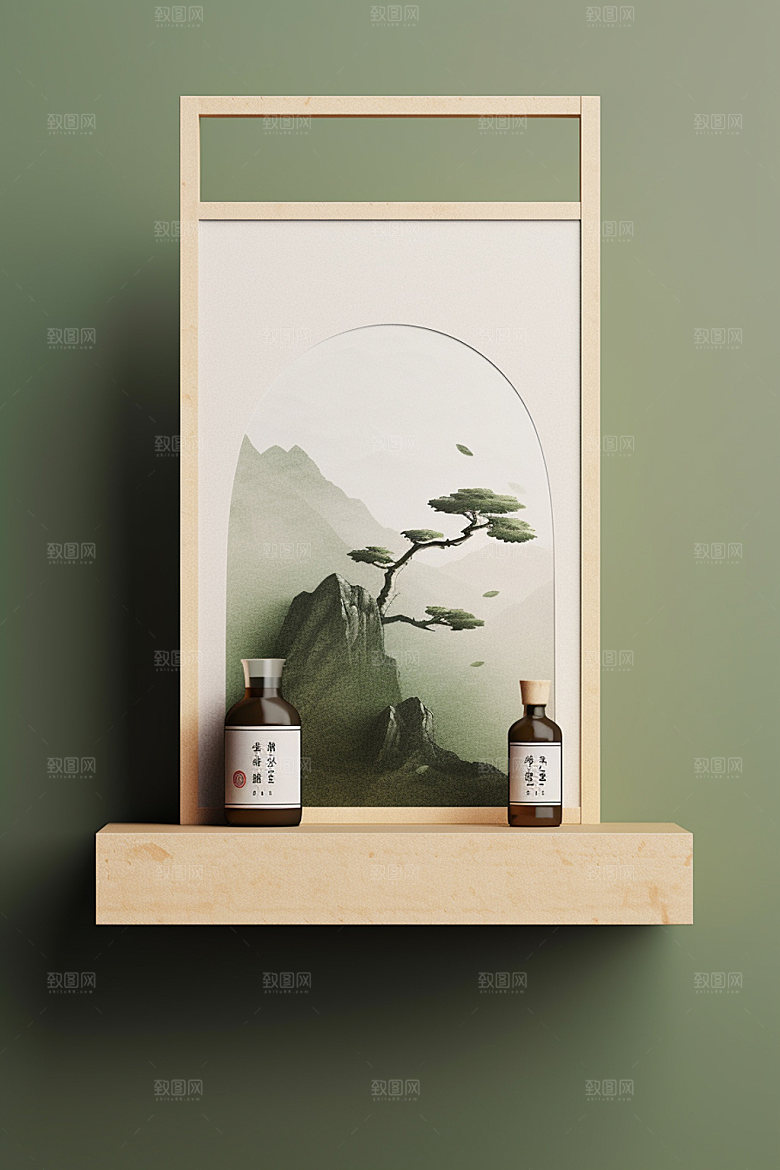 茶叶包装中国风茶叶罐模型