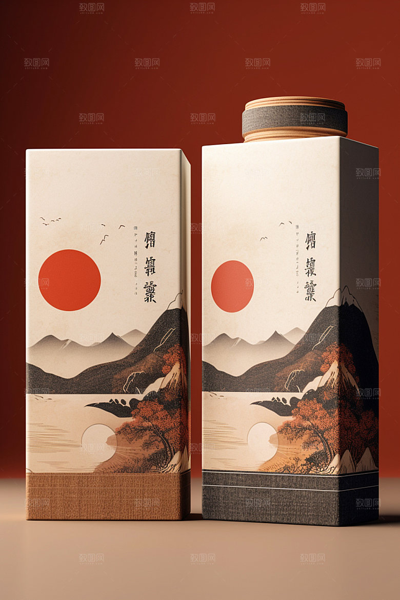 茶叶包装立体茶叶罐模型