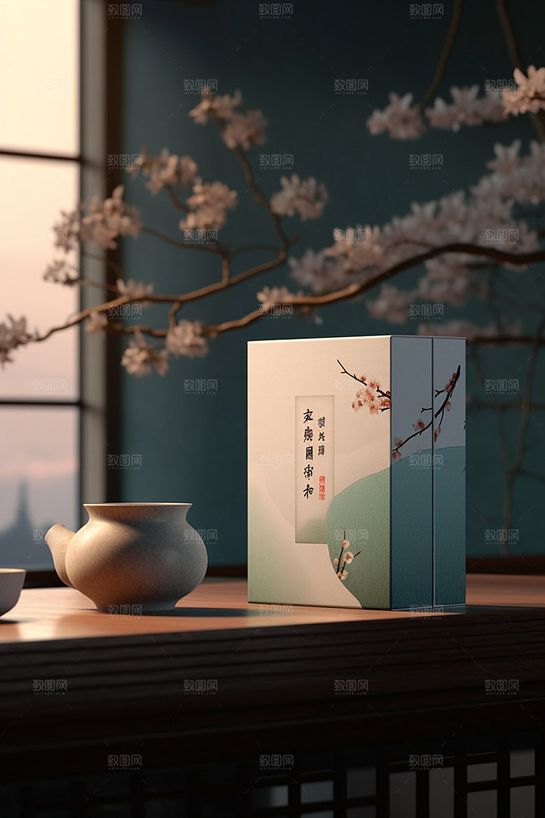 茶叶包装3D中国风模型