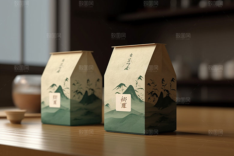 茶叶包装3D中式模型