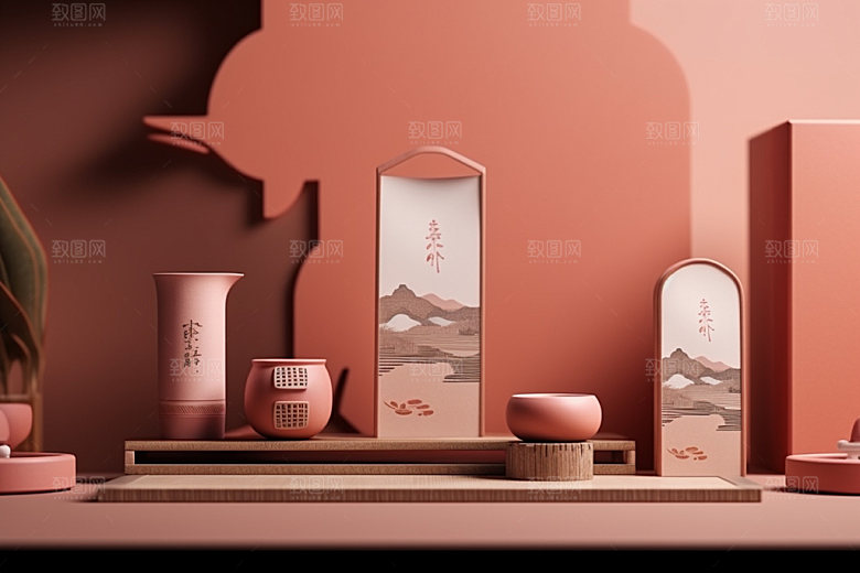 茶叶包装中式3D模型