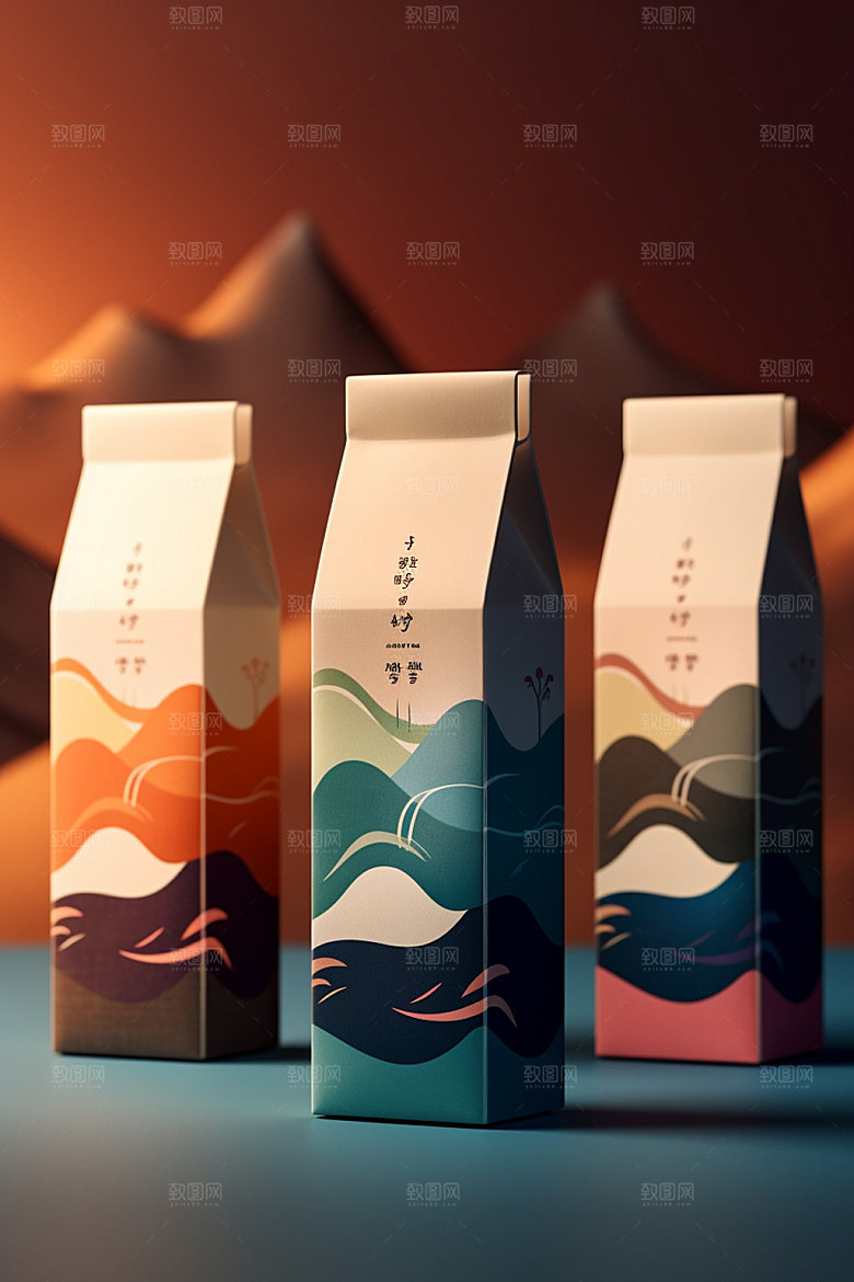 茶叶包装中国风立体模型