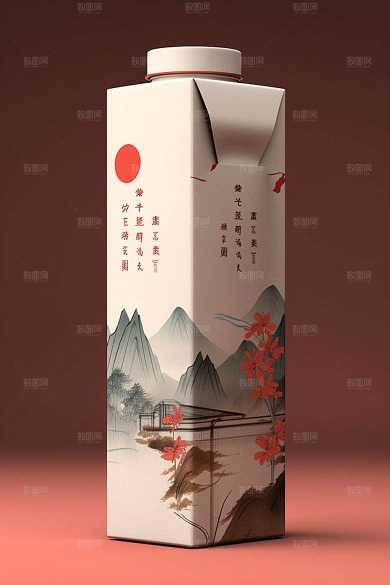 茶叶包装茶叶罐中式模型