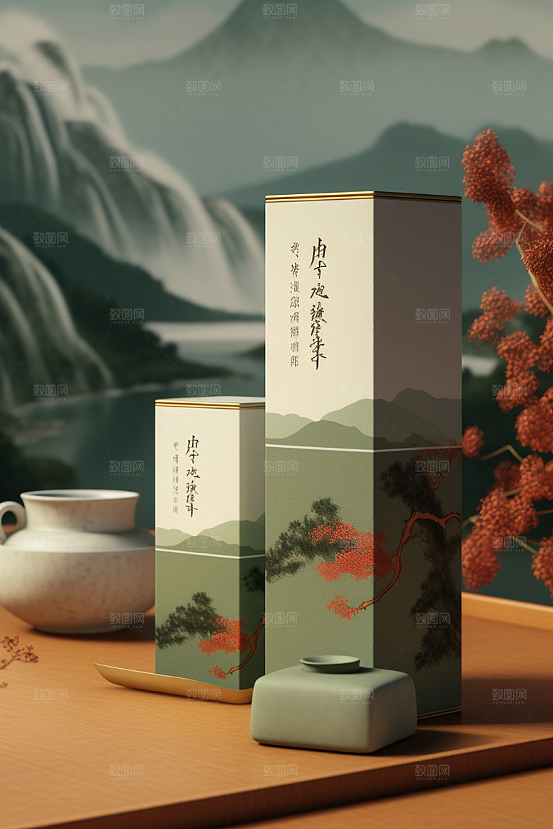 茶叶包装立体传统模型