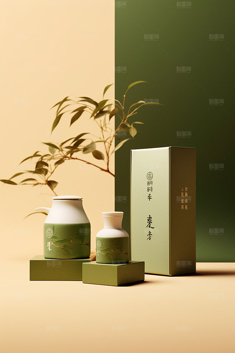 茶叶包装茶叶罐中式模型