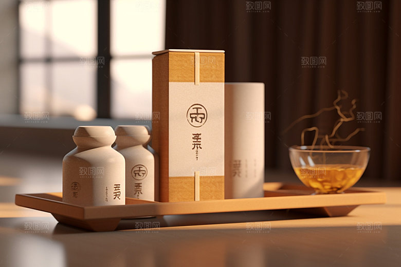 茶叶包装中国风立体模型