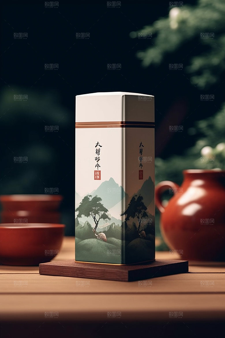 茶叶包装传统中式模型