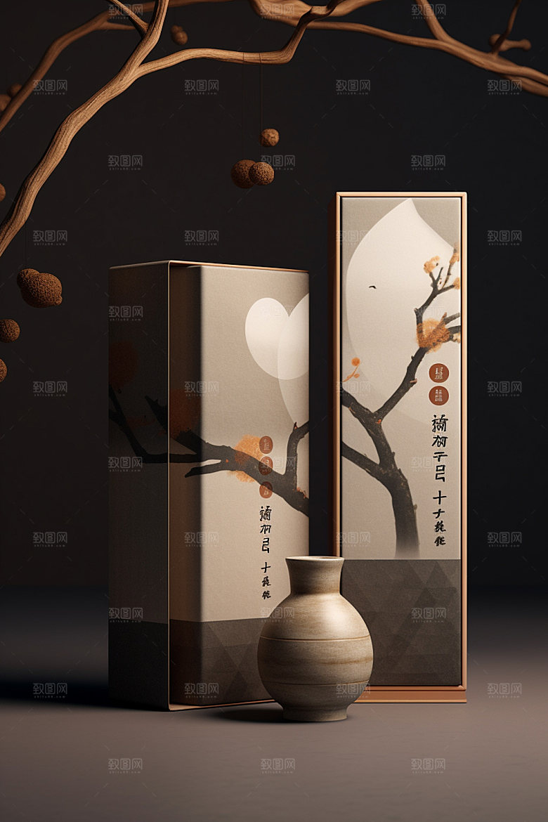 茶叶包装包装设计中式模型