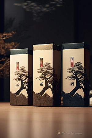 茶叶包装立体中国风模型