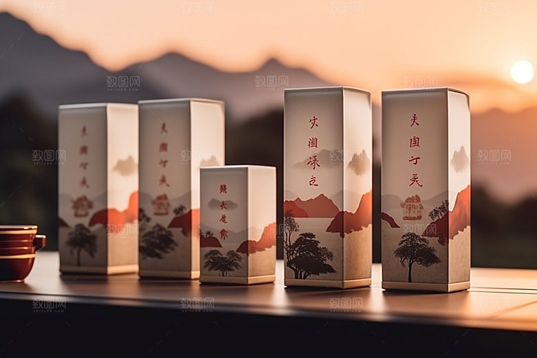 茶叶包装中式立体模型