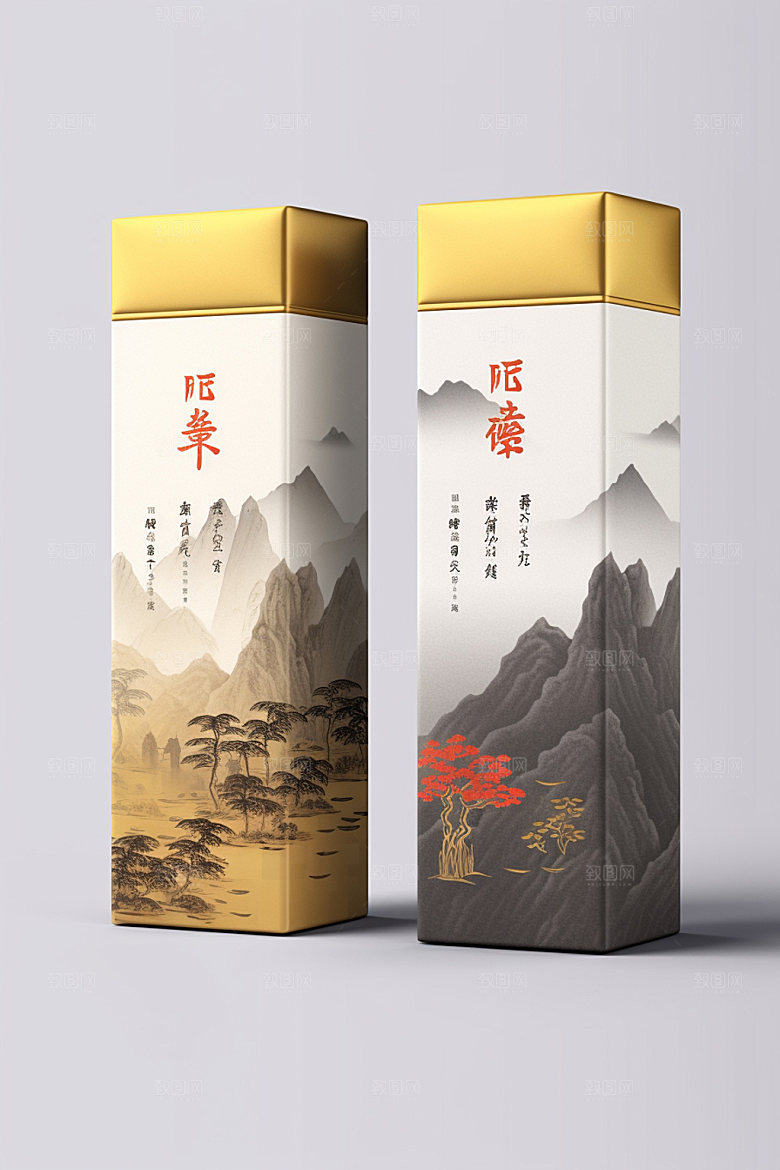 茶叶包装3D中式模型
