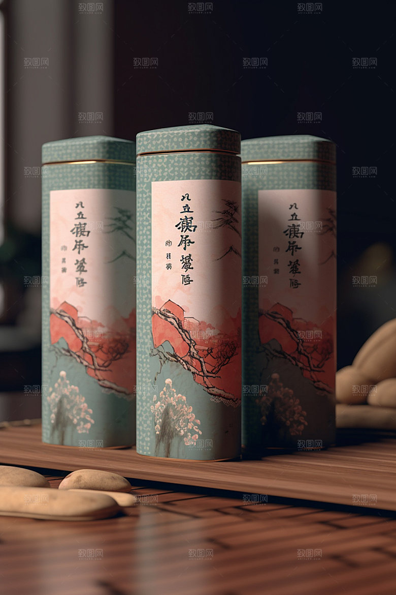 茶叶包装中国风3D模型
