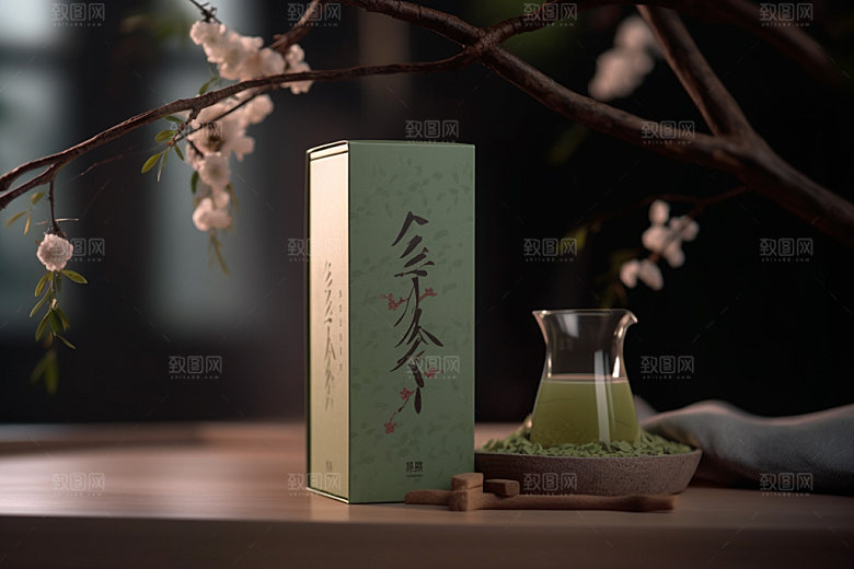 茶叶包装传统中国风模型