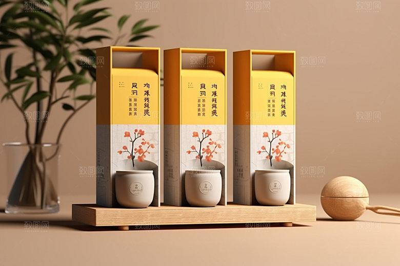 茶叶包装中式立体模型