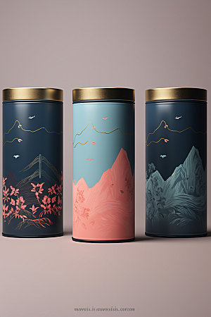 茶叶包装包装设计茶叶罐模型