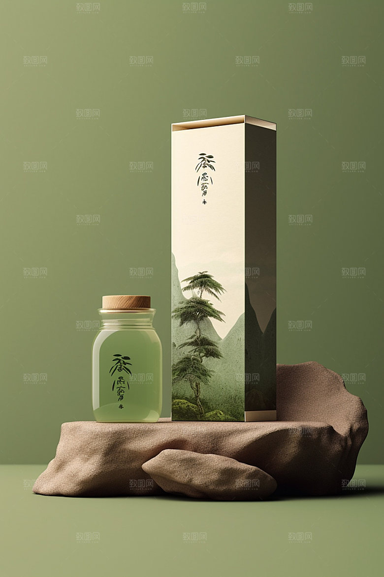 茶叶包装立体茶叶罐模型